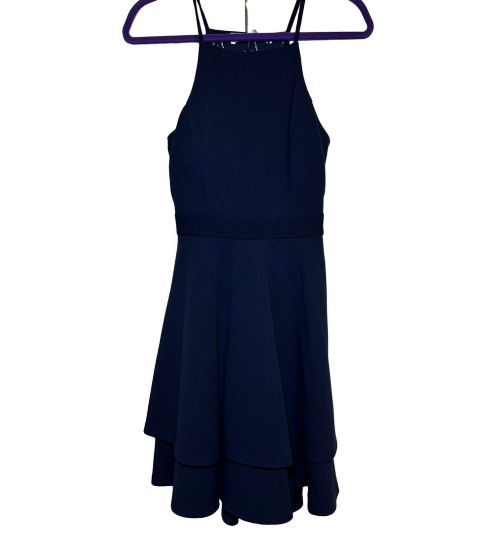 Altar'd State Navy Blue Cut Out Lace Padded Bra Dress Size M